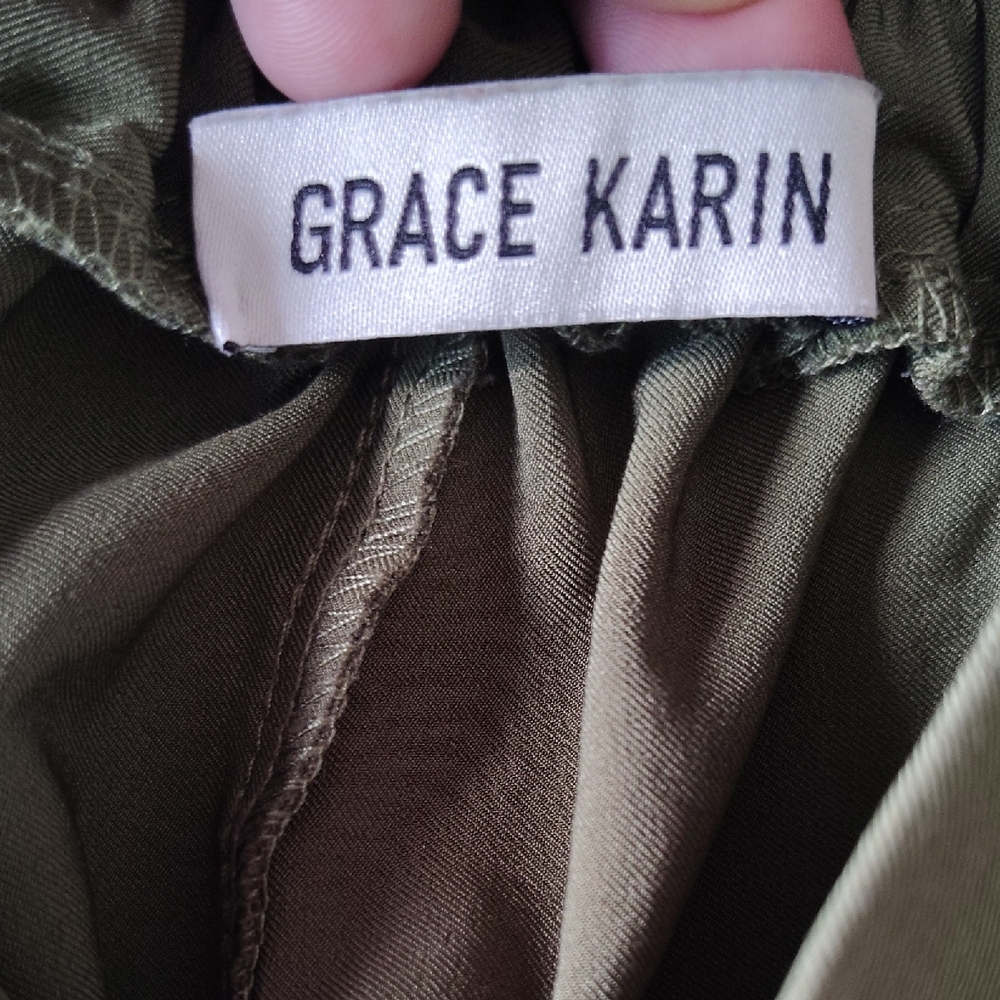Grace Karin Olive Green Pants View 2
